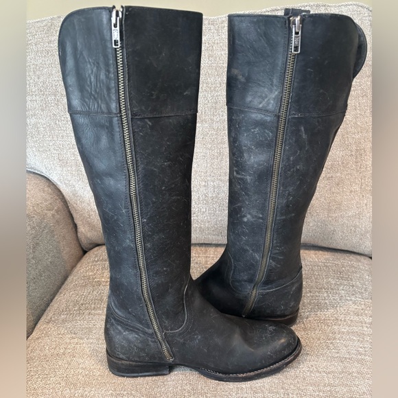 ✨FRYE Jamie Ring Tall Western Boots Stonewashed Distressed Black Women’s NWT - Picture 5 of 14